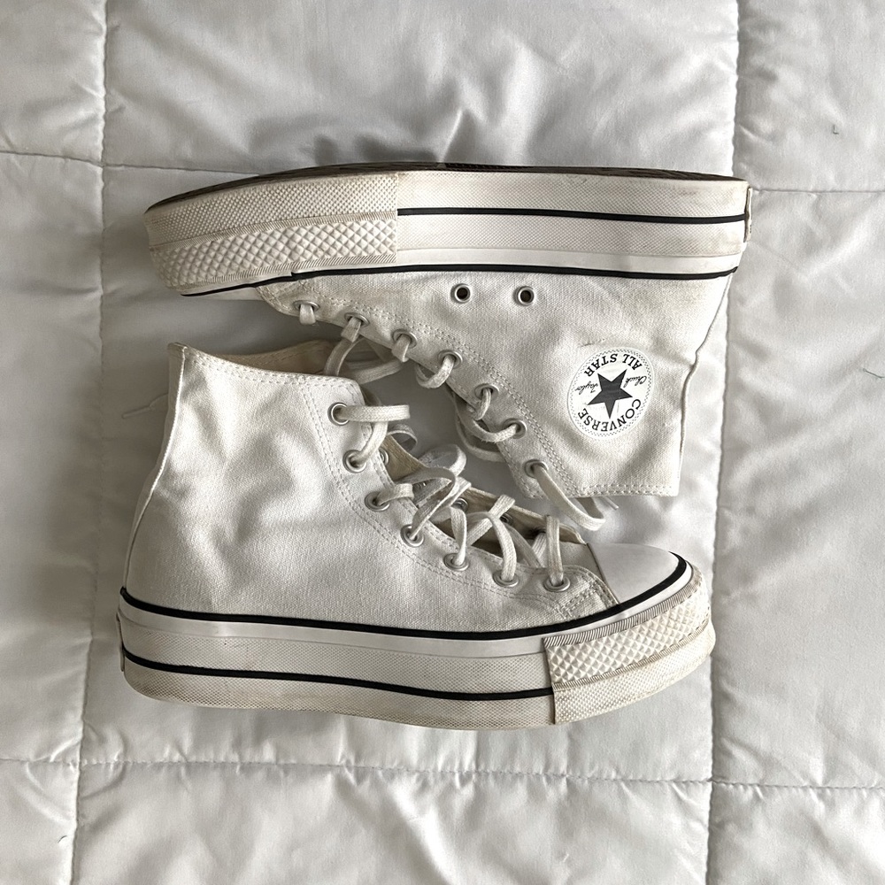 White Platform Converse